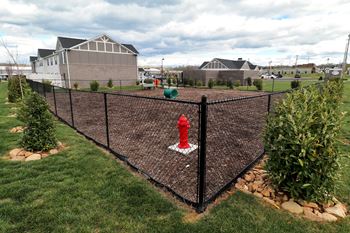 Bark park with seating